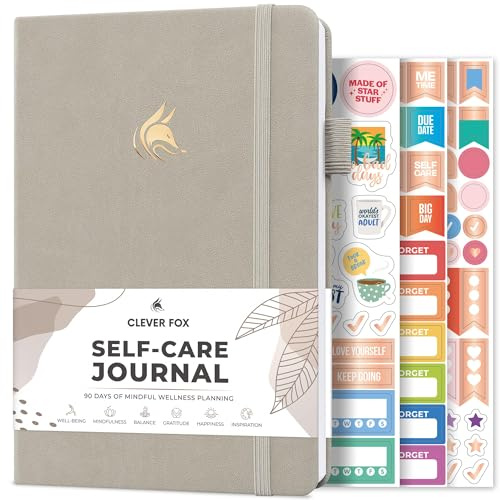 Clever Fox Self-Care Journal – Daily Reflection Notebook – Mental Health & Personal Development Planner, Meditation & Mood Log, A5 (Foggy Alps)