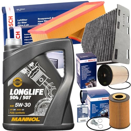 BandelOne enthält Filterset+Mannol 5W30 LL Öl 1.6+2.0 Tdi für Golf 6 Passat 3C 1T3