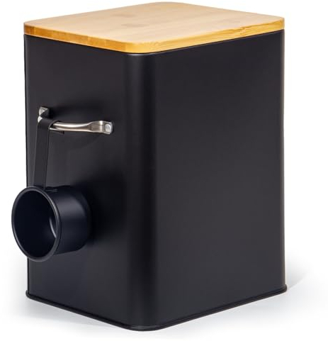GREELUE 6.5L Waschmittel Aufbewahrung mit Dosierlöffel, Waschpulver Box, Futter Container, Aufbewahrungsbox für Kekse, Kaffeebohnen, Tierfutter (Schwarz)