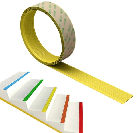 PVC Selbstklebend Treppenkantenprofil Rutschfeste Gummistreifen Für Treppen Kunststoff Treppen-Kantenschutz Selbstklebende Rutschfeste Treppenstufe Anti Rutsch Streifen Treppe ( Color : Giallo , Size