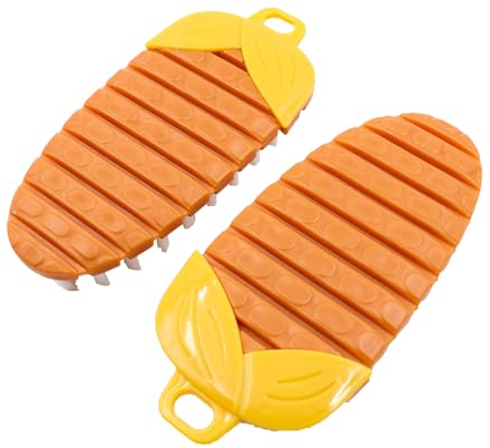 POFET 2 Stück Bürstenschrubber für Lebensmittel, Gemüse-Schrubberbürste, Kartoffel-Schrubberbürste, langlebige Obst- und Gemüsebürsten, Hängebürste für Gemüse, Kartoffeln, Mais