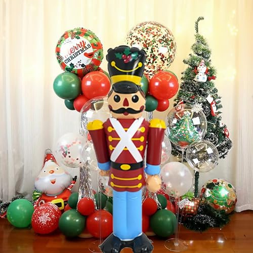 Dorclife Décorations de Noël gonflables 107CM Bonhomme en Pain d'épices Gonflable de Noël Décoration de Soldat de Noël avec Clous au Sol pour Jardin, pelouse, décoration de Noël (Casse-Noisette)