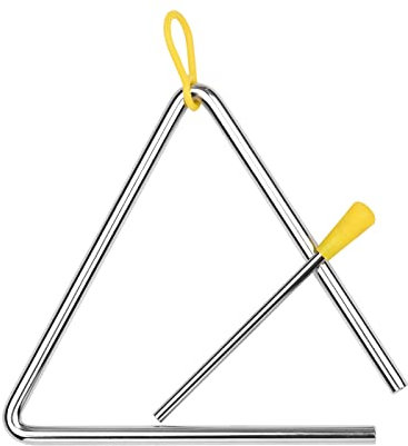 Solinder Dreieck Glocke 6-Zoll-Dreiecksglocke Triangolo mit Metallschlägel Idiophon Stahlpercussion Kinder Kleinkinder Kind Rhythmus Lernen Früherziehung Musikinstrument Handpercussion Dreieck mit Stü