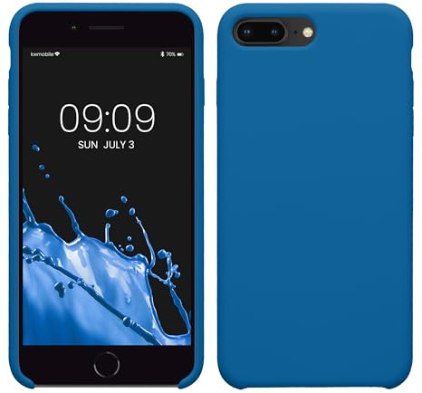 kwmobile Cover per Apple iPhone 7 Plus/iPhone 8 Plus Custodia - Back Case per Smartphone in Silicone TPU - Protezione Gommata - blue reef