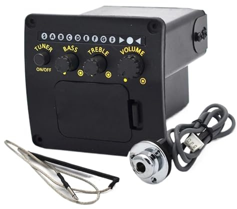 Gitarren-Tonabnehmer Professionelles Akustikgitarren-Preamp-EQ-Tuner-Tonabnehmersystem Mit Piezo-Tonabnehmer-Equalizer Gitarrenzubehör