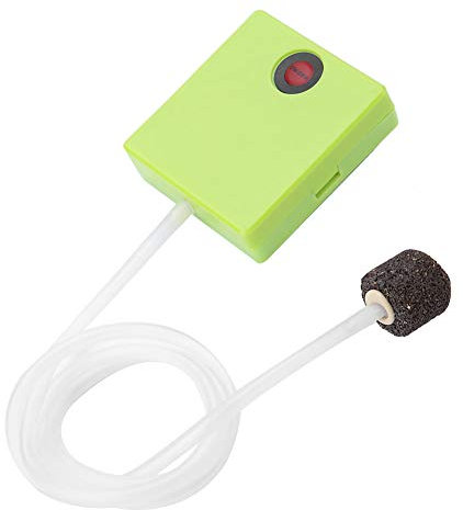 Domary Tragbare Aquarium-Luftpumpe, Kompakter Batteriebetriebener Belüfter mit Ausströmerstein, für 80–100 L Große Aquarien