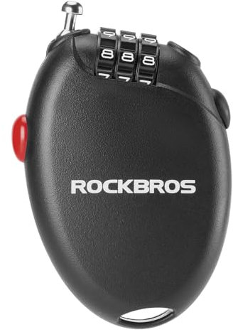 ROCKBROS Kabelschloss Zahlenschloss, Koffer und Fahrrad Schloss mit 3 Zahlencode, 60cm Stahlseil Schloss für Rennrad Sci Snowboard Scooter Helm Roller Ebike Gravel