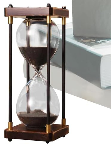 Reloj de arena de 60 minutos, temporizador de arena de escritorio, temporizador de arena de 60 minutos, adorno de temporizador de cristal, adecuado para niños, profesores, juegos de aula