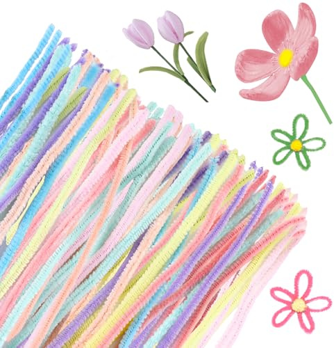 200 Stück Pfeifenputzer zum Basteln, 30cm Pfeifenreiniger Macaron-Farbe, Pfeifenputzer Bunt, Pfeifenreiniger Pink, Pfeifenputzer Grün, Pfeifenreiniger zum Basteln