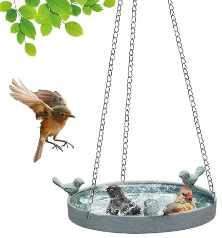 Jubilofex Vogelbad Für Den Außenbereich,Metall Vogelbad Schale Für Garten | Höhenverstellbar Rostfrei Für Zweige Finken Spatzen