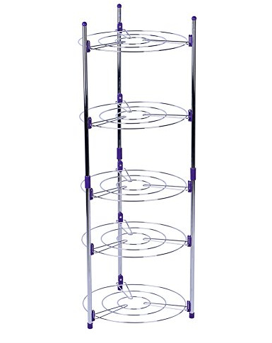 Fyearfly Estante de almacenamiento de cocina, 5 niveles para sartenes y ollas, organizador de metal que ahorra espacio