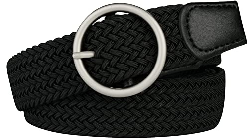 Drizzte Übergröße 100-180cm Gürtel Elastisch Damen Flechtgürtel Stoffgürtel Elastischer Gürtel Schwarzer