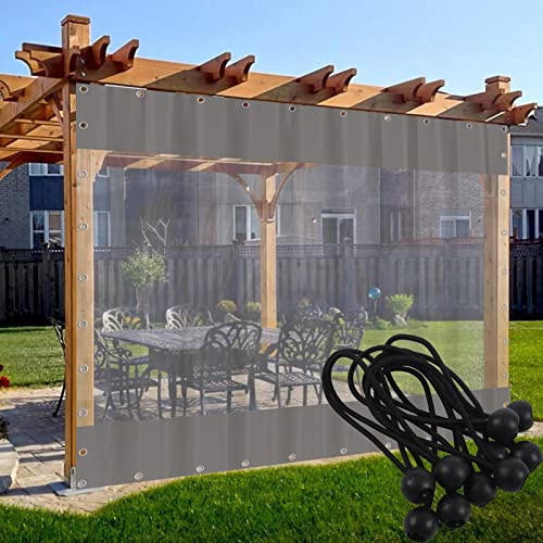 Transparente wasserdichte Outdoor-Vorhangpaneele mit Ösen für Pavillon, Veranda, Pergola, personalisierbar, 3 x 4 m, wetterbeständig, für Terrassendekoration