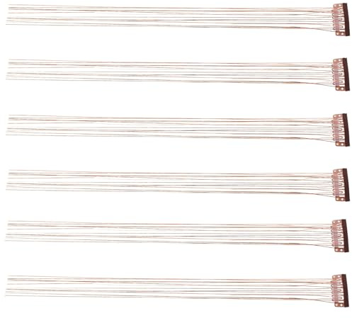 SHERCHPRY 6pcs Gold Small Clip Wig Sparkling Hair Glitter Tinsel Fashionable Women Hair Tinsel Strands for Fairy Extensions