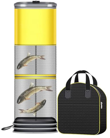 Trampa para Peces: Trampa Cuadrada para Cebo de de 23x23x1,5 cm, Protector de Cesta para pececillos Engrosado, de Red para cangrejos para Acuario de río | Agua Salada Agua Dulce Presente U