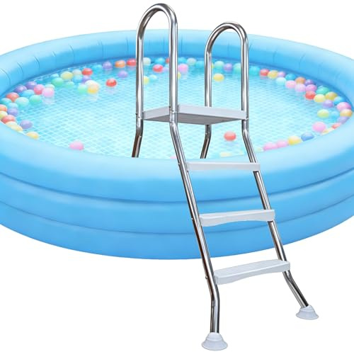 Above Ground Swimming Pool Ladder, Double-Sided Entry and Exit, Non-Slip Design, High Weight Capacity