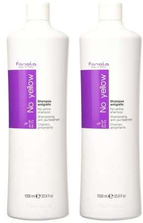 Fanola No Yellow Purple Shampoo - Purple Color Depositing Shampoo for Blondes, Bleached & Grey Hair - Formulated with Violet Pigment to Remove Brassy Tones from Hair - 33.8 Fl oz / 2 Pack