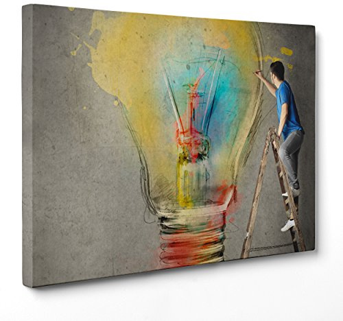 ConKrea Quadro su Tela Canvas - INTELAIATO - Pronto da Appendere - Motivazionale - Idee Idea Psicologia - Marketing - 70x100cm - Senza Cornice - (cod.2238)