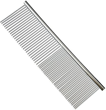 scarlet pet | Fellpflegekamm »Fury« aus Edelstahl 19 cm lang; geeignet für Verfilzungen; Knoten und Fellpflege; für Hunde und Katzen (ca. 19 x 5,5 cm)