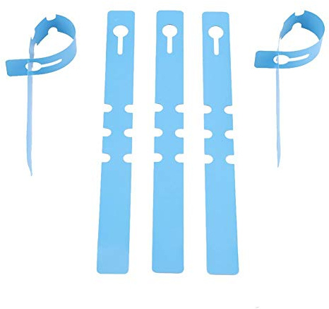 Plastic Plant Tags for Hanging Trees, 100 PCS, Waterproof Garden Labels, Blue and White, 21 x 2cm, PVC Material, Reusable for Outdoor Indoor Nursery