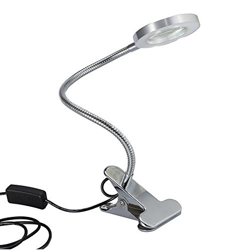 TMISHION Lámpara con Lupa, Lámpara portátil de la luz fría del arte clavo tatuaje para Salones de Belleza, LED consultas médicas, mesa de trabajo y salones de belleza
