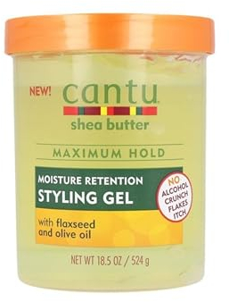 CANTU - Gel Styling Burro di Karitè - Semi di Lino e Olio d'Oliva - Massima Tenuta - Ritenzione di Umidità - Nutre e Conservazione dell'umidità - 524 g