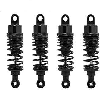 Hensych 4 Packung Einstellbares Öl 60mm 85mm 100mm Stoßdämpfer vorne und hinten aus Metall für 1/10 RC Auto LKW Teile Crawler Typ Axial SCX10 TRX4 D90 (Schwarz, 60mm)