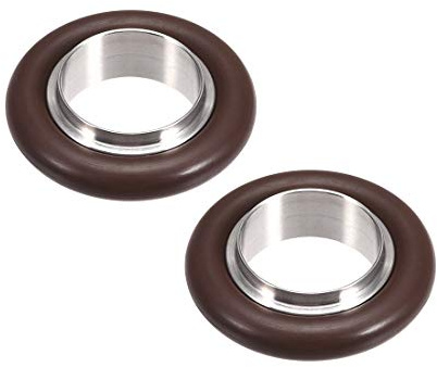 sourcing map 2Pcs Anneau Centrage KF-16 Vide Raccords ISO-KF Bride 29mm x 16mm Inoxydable Acier Caoutchouc Fluoré Joint Torique