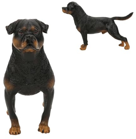 Zerodis Rottweiler Figur Spielzeug lebensechte Simulation Rottweiler Modell Ornamente Tischdekoration pädagogisches Geschenk für Kinder Jungen und Mädchen