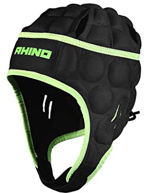 ND Sports K-Rey-RHSENHGLB Rhino Senator Kopfschutz, Schwarz/Fluo Green, LY, Einheitsgröße