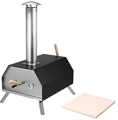 bremermann Four à pizza avec pierre à pizza 30 x 2 x 30 cm // pour briquet, charbon, granulés