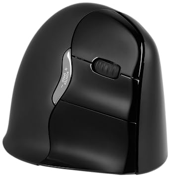 BakkerElkhuizen Evoluent4 Bluetooth, Ergonomische Vertikale Maus, für MacOS, Rechtshänder, Kabellos, Schwarz