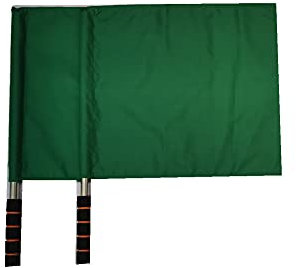 Stormflag 2pcs Sport Schiedsrichter Flaggen mit Metall Pole Foam Griff Fußball Hand Flaggen Rugby Linesman Flaggen Schiedsrichter Assistant Equipments kleine Signalflagge für Sportwettbewerb(grün)