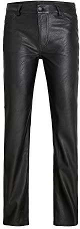 JJXX Jxkenya Hw Straight Faux Leat Pants Noos Pantaloni, Nero, Dettagli: Opaco, S Donna