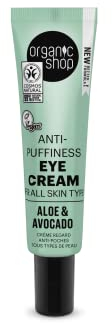 Organic Shop Crème contour des yeux anti-gonflement pour tous les types de peau, avocat et aloe (30 ml)