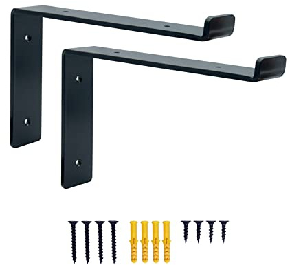 2 x Heavy Duty Scaffold Shelf Brackets 225mm - Industrial Style for 9 Inch Boards - Made from 5mm Steel - Ideal DIY Storage Solution for Living Room, Kitchen, Office, Garage