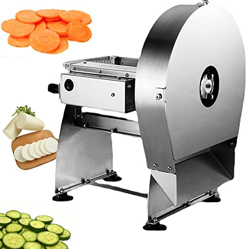 HUMNZR Tomato Slicer, 0-10mm Commercial Onion Slicer Potato Chips Slicer Tomato Slicing Machine Electric Cabbage Shredder Machine Vegetable Fruit Slicing Machine