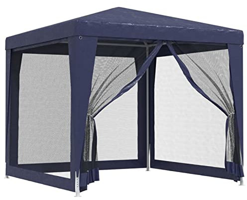 Keketa Tenda per feste con 4 pareti laterali in rete, gazebo da giardino impermeabile, resistente ai raggi UV, con zanzariera, per esterni, giardino, feste, campeggio, eventi, matrimoni, blu, 2 x 2 m,