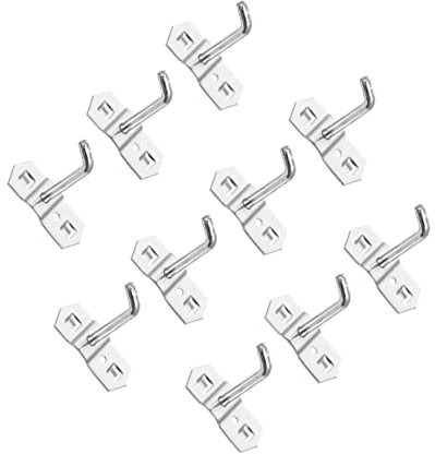 DOITOOL 10pcs Pegboard Hooks Pegboard Hook Tool for Wall Storage Display Rack Multi-Purpose for Perforated Wall Tool