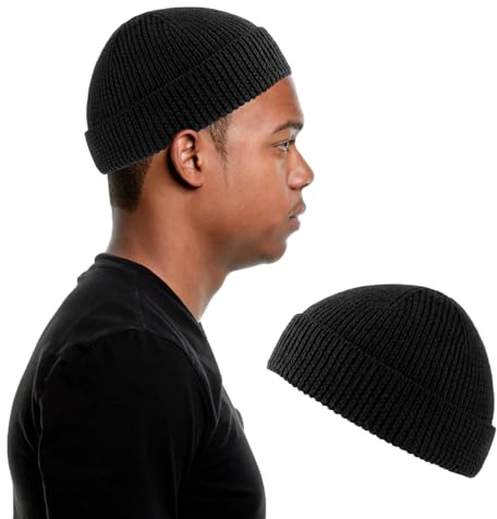 JTMKYO 1 Pcs Black Fisherman Hat, Men's & Women's Winter Hat, Windproof & Cold-Proof, Unisex, 50-60cm Head Circumference, Suitable For Street Leisure & Outdoor Travel