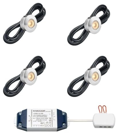 LED Einbaustrahler Aragon bas | Einbauleuchten - Deckenstrahler - Einbauspots - Downlight - Terrassenüberdachung | 3W - Dimmbar - Flach - 230V - IP44 - Warmweiß | Set mit 4 Stück
