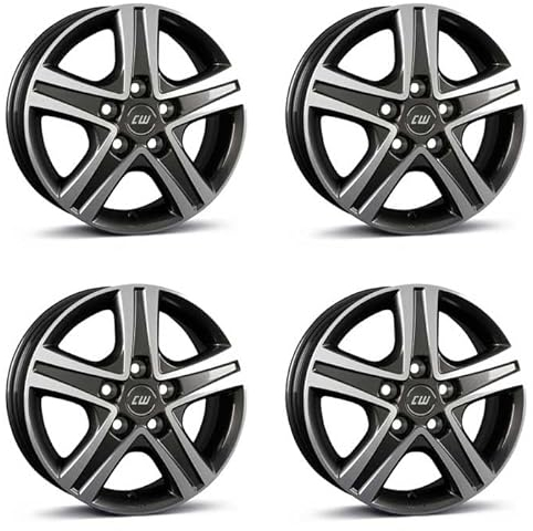 4x Borbet Felgen CWD 6.0x15 ET68 5x118 mistral anthracite glossy polished kompatibel mit Peugeot Boxer