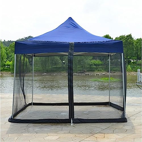 Sonnenschirm-Moskitonetz, Terrassentisch-Sonnenschutz-Polyesternetz, Gartenüberdachungs-Hängezelt mit Reißverschlusstür und verstellbaren Kordeln (Black 250cm/8.2ft)