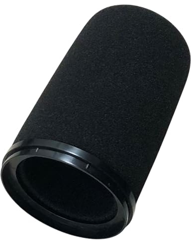 RhymKawa SM7b Schaumstoffabdeckung für Shure SM7B, MV7 POP Filter RK345 Ersatz, Windschutz mit farbigem Halte-O-Ring identifizierbarer Sitz (Schwarz)