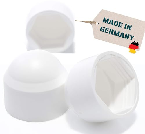 Yourkon - Sechskant Schutzkappe, M4 Schlüsselweite 7mm, 25 Stück, Weiße Abdeckkape für Schrauben UV-beständig, wetterfest, umweltfreundlich