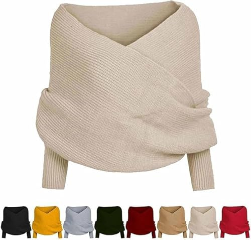 Fashion Crochet Knitted Sweater Scarf Shawl With Sleeves, Winter Warm Gestrickte Schal mit Ärmeln, Multifunctional Scarf With Sleeves