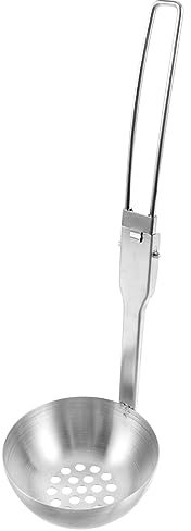 MOTHNUR Outdoor Portable Stainless Steel Slotted Spoon Cooking Utensil for Camping Hiking and Picnics Compact Lightweight Cutlery for Outdoor Activities