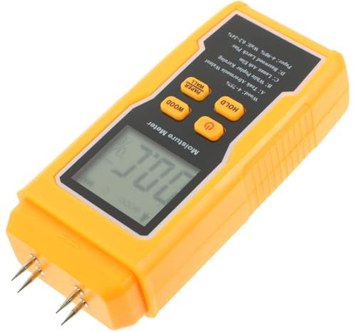 Hemobllo Holzfeuchtemessgerät Lcd Display Mit Integrierter Sonde Feuchtigkeitstester Für Holz Bambus Papier Wand Trockenbau Tragbares Feuchtigkeitsmessgerät Mit Datenhaltung