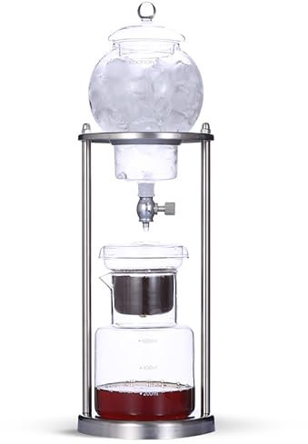 Cold Brew Drip Tower, Cold Brew Drip Tower Coffee Maker - 600ml/20.29oz Capacity, Stainless Steel Rack, Adjustable Dripper