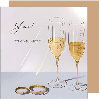 Edition Seidel HQ133 SW025 Carte de vœux carrée de qualité supérieure pour mariage avec enveloppe Motif Just Married Flûtes à champagne